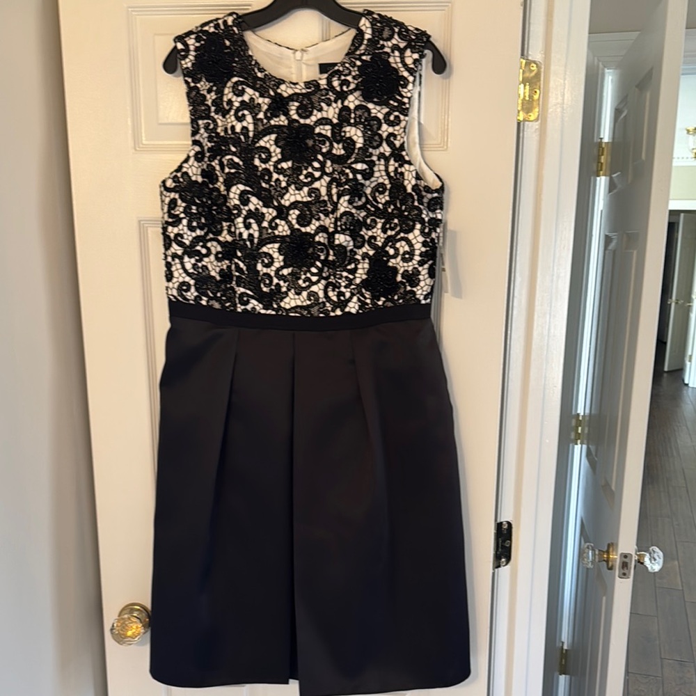 Black and White Beaded Cocktail Dress